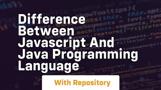 difference between javascript and java programming language [upl. by Fi]