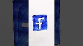 Facebook Logo Acrylic Painting facebook meta logo painting shorts ytshorts art colors [upl. by Richmal]