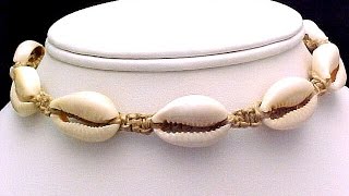 How to Put or Insert Cowrie Shells Onto Hemp Macrame Necklaces or Bracelets [upl. by Sherurd]