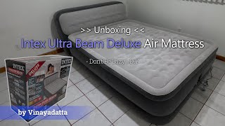 Unboxing Intex UltraPlush Inflatable Bed Air Mattress with Headboard and Builtin Pump Queen Size [upl. by Eelirrem]