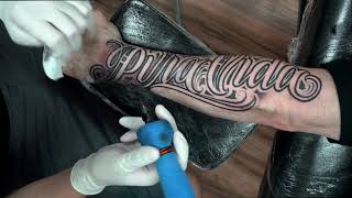 Lettering Tattoo Timelapse [upl. by Eelymmij]