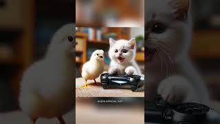 Friendship kitten😻 vs chicks🐥 cute cat story [upl. by Negyam]