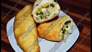 Piraschki  Piroschki mit Ei  Teigtaschen  Pirogge mit Ei [upl. by Tomkiel]