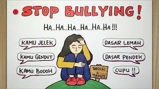 Gambar poster stop bullying mudah dan simple  POSTER STOP BULLYING [upl. by Elgna]