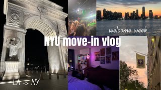 COLLEGE MOVEIN DAY NYU freshmen welcome week vlog 2023 [upl. by Kcirnek190]