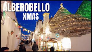 A fairytale town in Italy ALBEROBELLO Christmas edition Walking tour in 4k [upl. by Ddarb663]