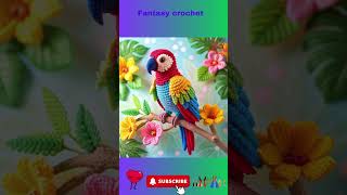 Gorgeous Crocheted Parrot from a ball of wool to a colorful marvel crochet knitted cute artwork [upl. by Ytissac]