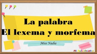 La Palabra Lexema y Morfema  CURSO DE COMUNICACIÓN [upl. by Adhamh]