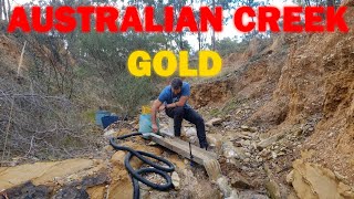 GOLD PROSPECTING AUSTRALIAN CREEK GOLD [upl. by Ennaitsirk]