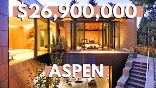 Inside a 26900000 Mountain Cabin in Aspen CO  Colorado Luxury Home Tour [upl. by Sakram986]