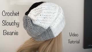 🧶Crochet Slouchy Beanie  VERY EASY amp Beginner Friendly A Great Beanie for Men Too [upl. by Auhsuj]