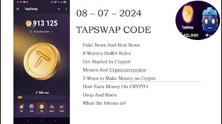 Tapswap 200k Coin Code For Today [upl. by Ellerahs612]