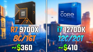 AMD RYZEN 7 9700X vs INTEL i712700K  Test in 6 Games [upl. by Auqined]