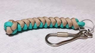 How to make Snake knot paracord keychain by ParacordKnots [upl. by Annairol360]