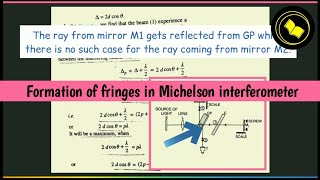 Formation of fringes in Michelson interferometer Part 2 [upl. by Bock]