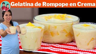 El Postre Mas Facil y Rico GELATINA de ROMPOPE en CREMA [upl. by Ecurb]