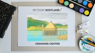 Sketching Scotland  Draw The Scottish Crannog Centre  Ep3 [upl. by Tarsuss544]