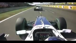 Schumacher almost KILLS Barrichello Hungary 2010 [upl. by Quickman]