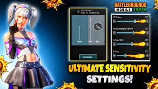 BGMI ULTIMATE SENSITIVITY SETTINGS  BGMI 4 FINGER CONTROL CODE  BGMI SENSITIVITY SETTINGS [upl. by Darn994]