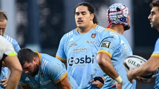 Top 14  la terrible blessure du deuxième ligne de Perpignan Posolo Tuilagi contre Clermont [upl. by Aihtnamas]