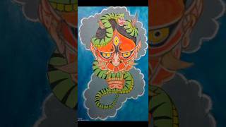 máscara Hannya y su significado en el tattooart drawing howtodraw watercolor ceras pastel oil [upl. by Hoyt609]