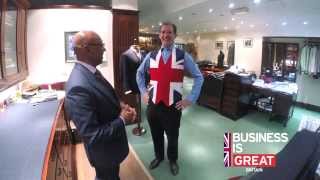 Savile Row tailors Maurice Sedwell create a Business is GREAT Britain waistcoat [upl. by Maddy]