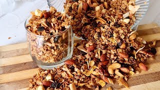 How to make the Best Healthy Granola at home😋 [upl. by Navi]