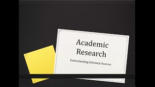 Research 101 Academic Research [upl. by Nnylrebma]