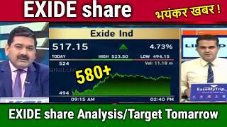 EXIDE share latest newsBuy or not  analysistarget tomorrowexide industries share latest news [upl. by Mike]