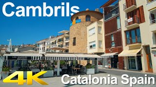 Tiny Tour  Cambrils Spain  Walk through pedestrian streets along the coastline 2019 Summer [upl. by Assilam]