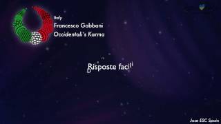 Francesco Gabbani  Occidentalis Karma Italy Karaoke Version [upl. by Ludwigg]