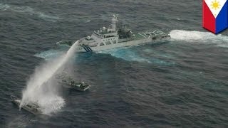 Philippines accuses China of attacking fishermen with water cannon [upl. by Euqininod520]