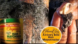 Africas Best ORGANICS Hair Mayonnaise on Natural Hair Tutorial amp Review [upl. by Nitas]