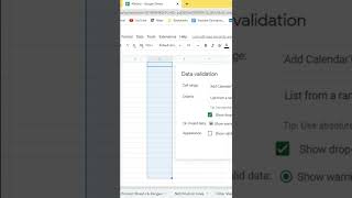 How to Add Calendar in Google Sheets  Add a PopUp Calendar Date Picker shorts googlesheet [upl. by Nahallac]