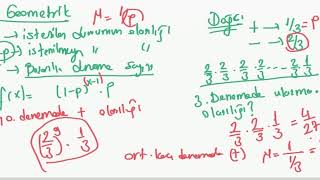 20  İstatistik 1 geometrik dağılım [upl. by Daub]