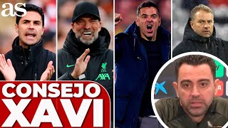 XAVI MENSAJE AL PRÓXIMO ENTRENADOR DEL BARCELONA KLOPP ARTETA FLICK MÍCHEL [upl. by Hgielek]