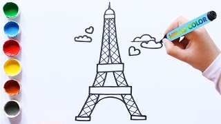 How to draw the Eiffel Tower for beginners step by step  Eiffel Tower drawing for beginners [upl. by Tawsha]