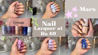 Mars Euro Nails at Rs 69  Nail Lacquer Swatches Nail polish 💅 Glossy Gel Nails MARSCosmetics [upl. by Pretrice]