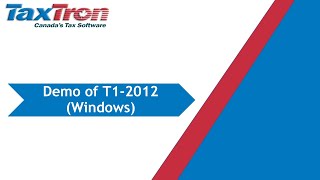 A Full Demo of Canadian Tax Software TaxTron T1 for Windows [upl. by Nohsyar]