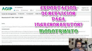 Exportacion de Servicios Monotributo paga Ingresos Brutos [upl. by Kant516]