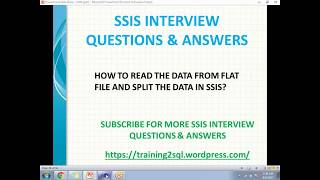 SSIS INTERVIEW QUESTIONS HOW TO READ DATA FROM FLAT FILE AND SPLIT SSIS  CONDITIONAL SPLIT IN SSIS [upl. by Rad]