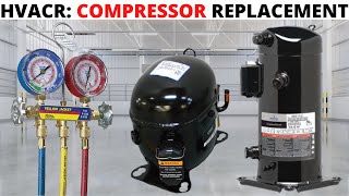 HVACR How To Replace a COMPRESSOR Refrigeration Compressor Replacement Walk In Wine Cooler [upl. by Sedecram]