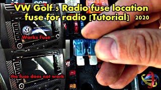 VW Golf 5 Radio fuse location  fuse for radio Tutorial [upl. by Enilrem]