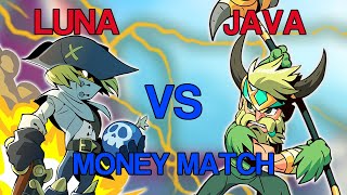 LUNA VS JAVA BRAWLHALLA MONEYMATCH [upl. by Yemarej]