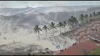 Durban beach closed due to high waves DRAMATIC AERIAL VIDEO [upl. by Guimond]