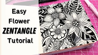 Unlock Your Creativity Simple ZentangleInspired Flower Art Tutorial [upl. by Anaicilef]