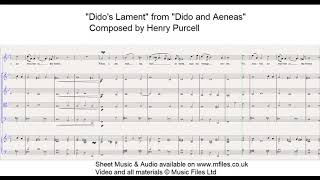 Purcell Didos Lament  orchestral version sheet music score [upl. by Aerbua]