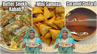 Ramzan Iftari  Aslam Ka Butter Chicken Seekh Kabab  Street Style Mini Samosa  Caramel Custard [upl. by Anpas]