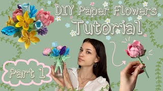 Diy Paper Flower Bouquet Tutorial 💐  Part 1 [upl. by Horodko963]