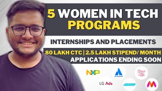 5 Women in Technology Programs  Diversity Hiring  Internships and Placements 🔥 [upl. by Llieno649]